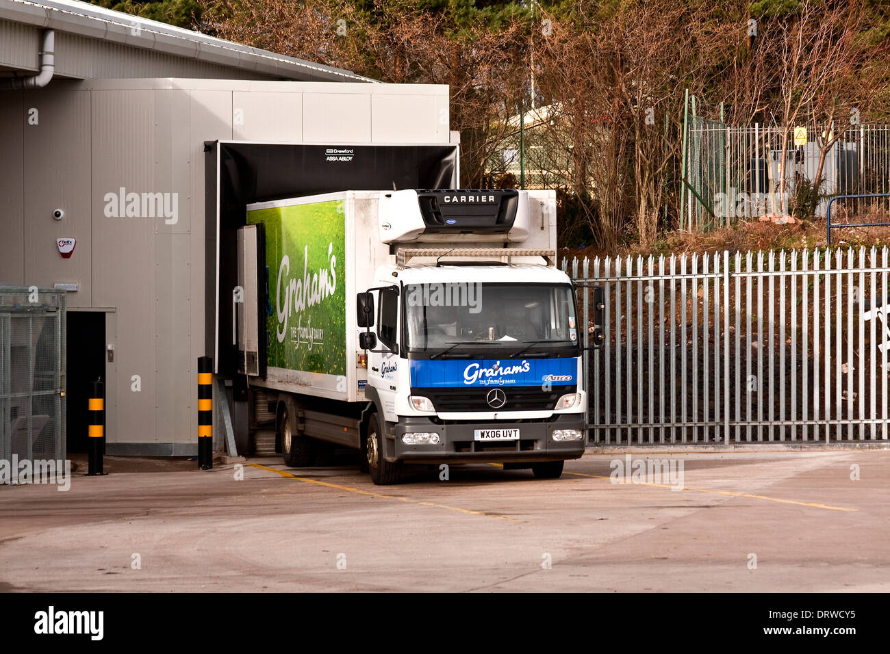 “Graham`s Family Dairy” truck delivering fresh dairy products to the